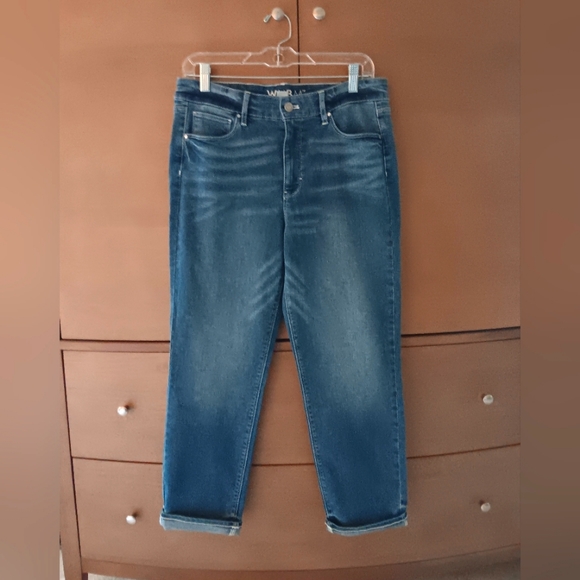 NWT White House Black Market High Rise Straight Crop Jeans, Size 10, Medium Blu - Picture 1 of 8